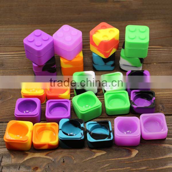Non-stick custom silicone bho container lego slick butane hash silicone container silicone wax jar 9ml