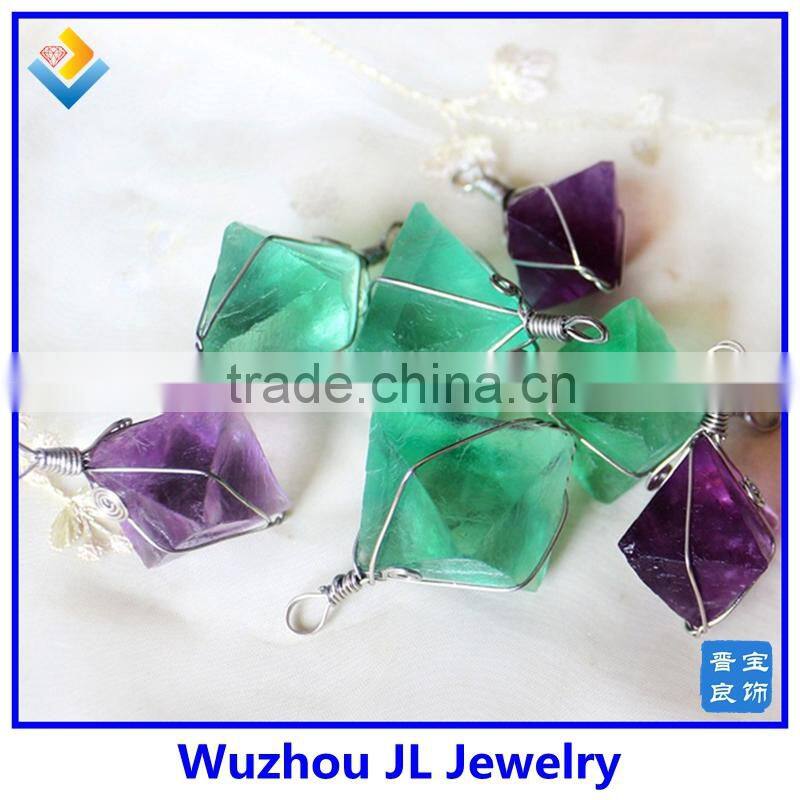 wholesale natural crystal pyramid lalique crystal single big stone pendant