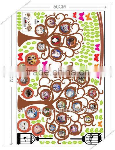 Circle Shape photo trees wall sticker for wall units,60*90cm