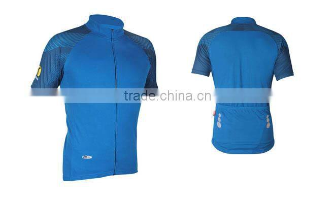 100%polyester blue cycling shirt sport wear