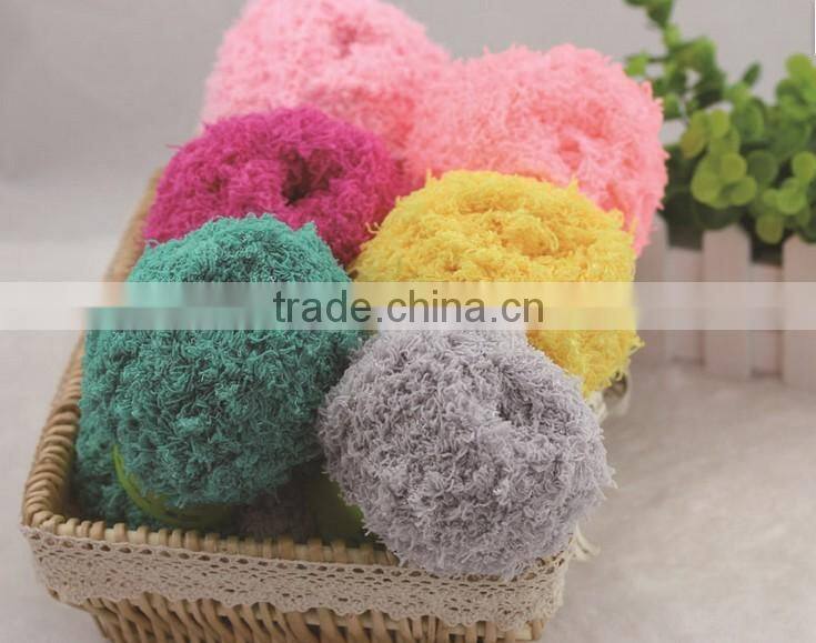 coral fleece/coral velvet mink cashmere wool yarn for weaving scarves