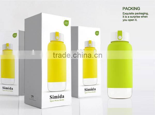 400ml HOT Plastic Sport Water Bottle With Silicone Sleeve
