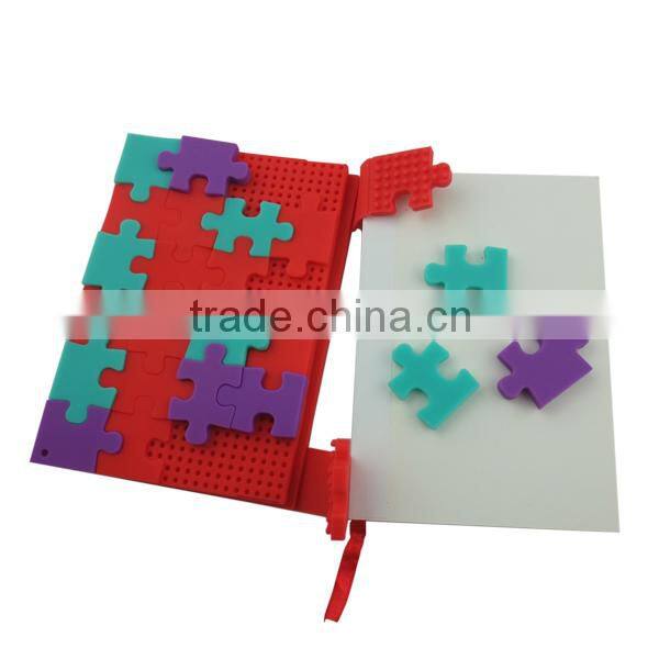 Silicone Puzzle Notepad,Gummy Notebook Cover,Blocks Silicone Notepad