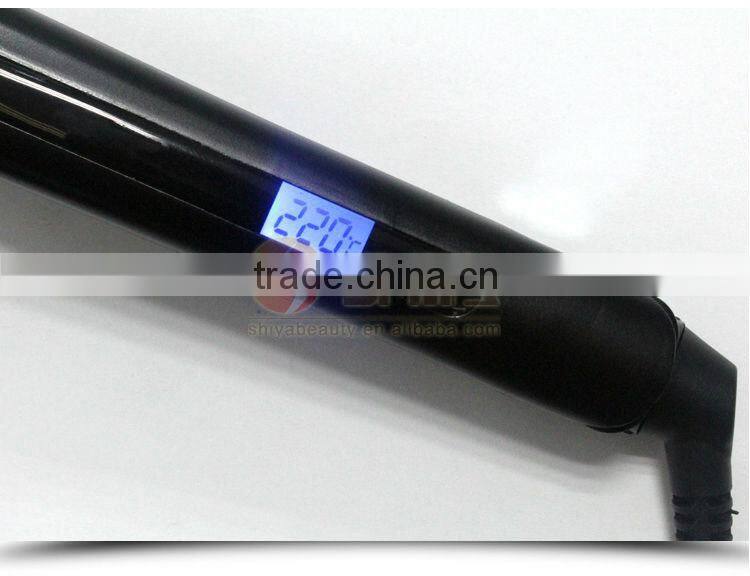 japanese technology 2 in 1 white black flat iron hair straightening iron and hair curler With LED/LCD display in china SY-868A