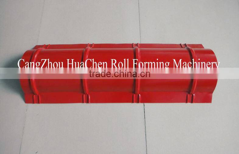 cnc metal tile roofing ridge cap/ angle roll formming machine made in china