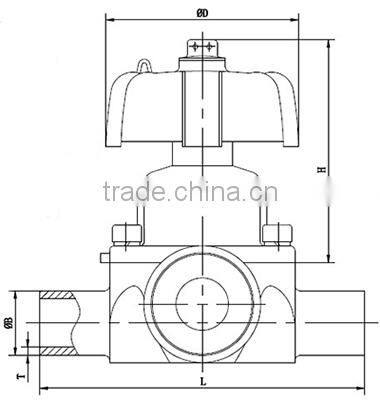 G84F-10P/R Manual 3-Way Diaphragm Valve Welding End