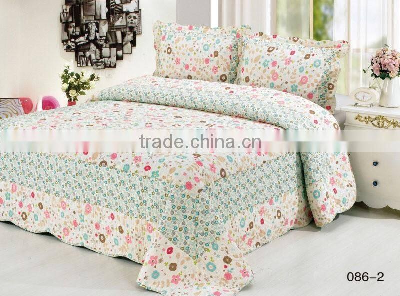 Brand new style pretty flowers bedding set patchwork quilt cotton quilt