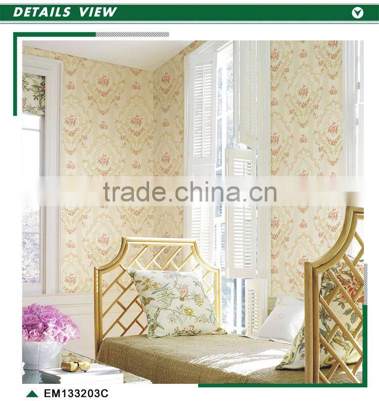 discontinued printing embroidery wallpaper, european flower wall sticker for background , decorative wall sticker pattern