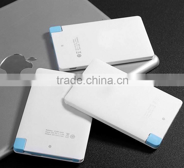 2000mAh Power Bank Ultra Thin With Built-in Micro USB Output