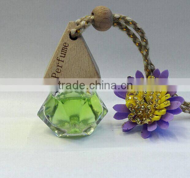 New -shap bottle for hanging car perfume bottle wooden cap with string and stopper
