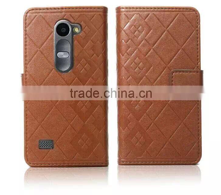 2015 book style business type stand pattern flip leather case for LG Leon with card slot