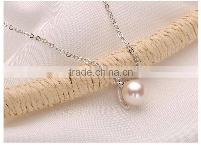 AAA freshwater pearl pendant silver jewelry with necklace