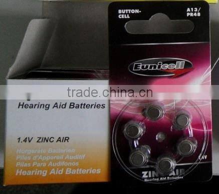 Eunicell high voltage A13 1.4V hearing aid batteries A13 A10