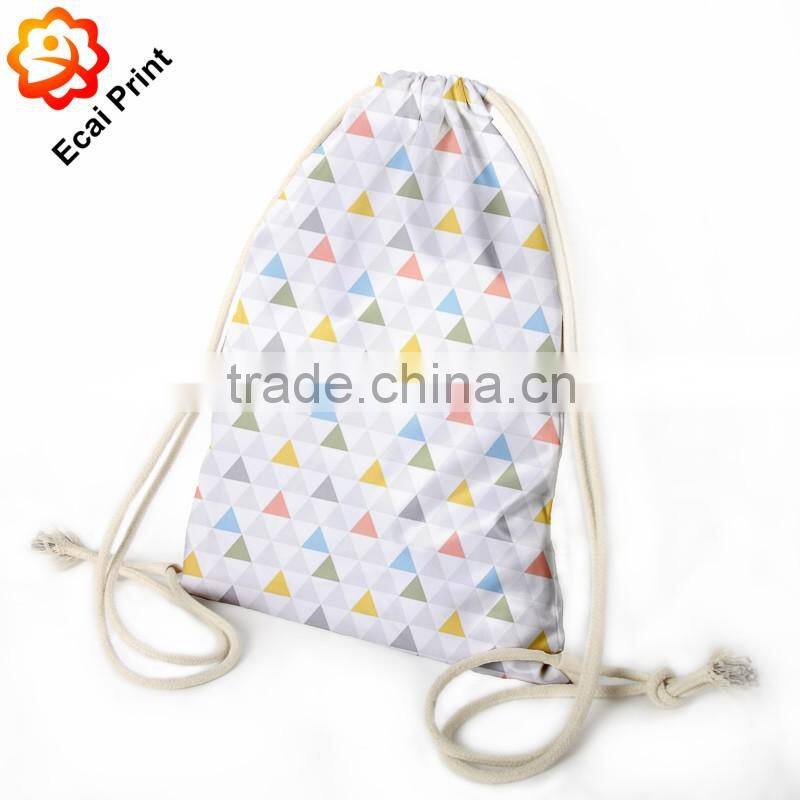 2016 hot sale custom made sublimation drawstring travel bag
