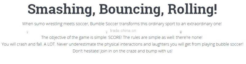 High quality PVC and TPU inflatable zorb soccer, bubble football, bumper ball for sale