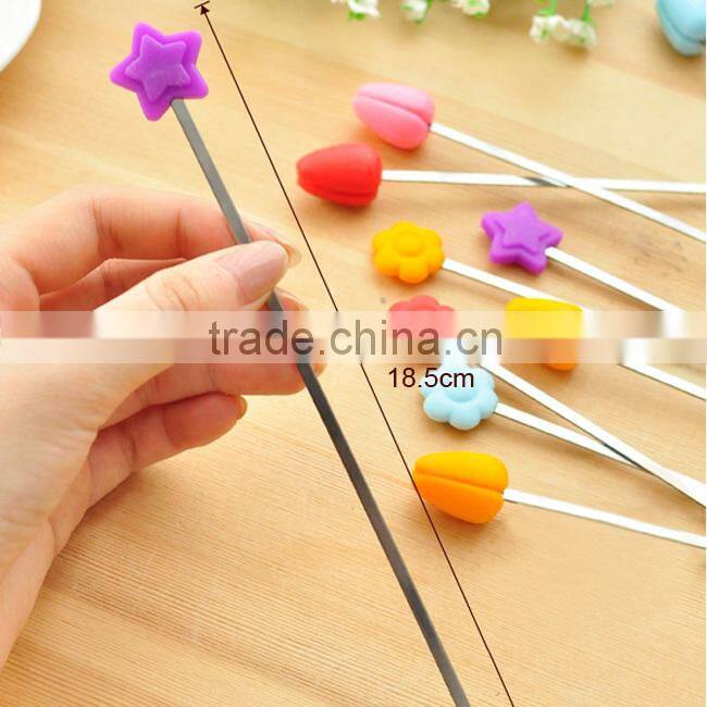 Eco-friendly pentacle shape silicone coffee stirrer