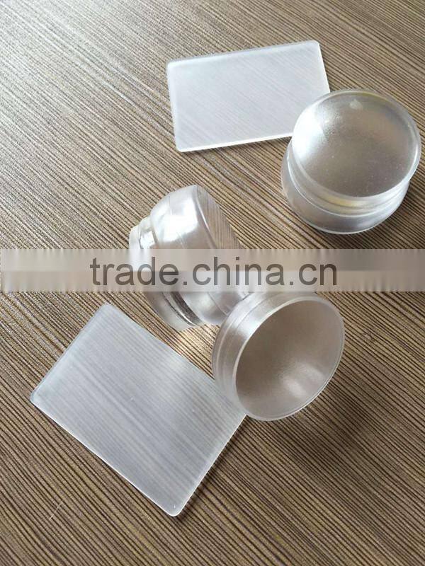 New arrival MINI chessman design 3.5cm clear jelly transparent nail stamper