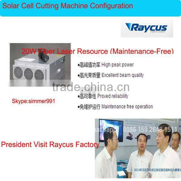 156*156mm Cutting Solar Cell Machine For Fiber Laser Resource 10W 20W