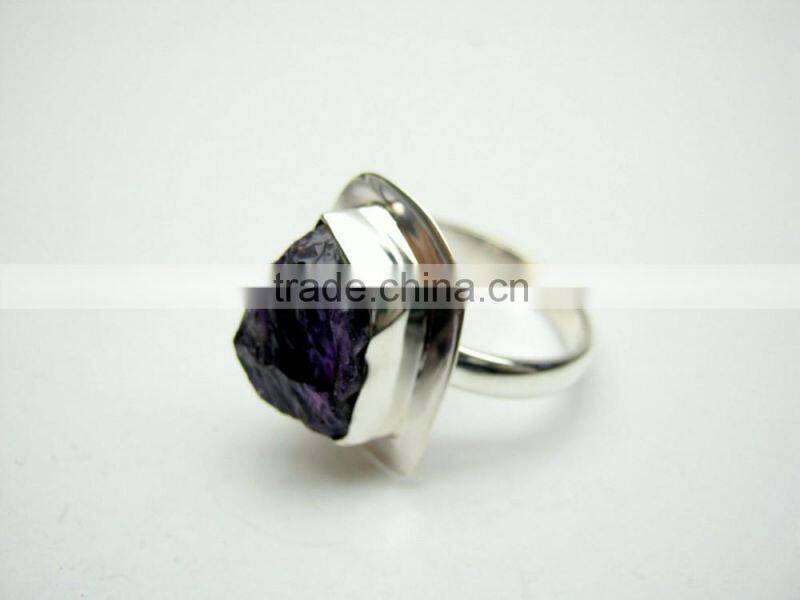 Neon Apatite Raw Natural Gemstones Ring, Rough Gemstone Adjustable Rings, 925 Solid Sterling Silver Jewelry