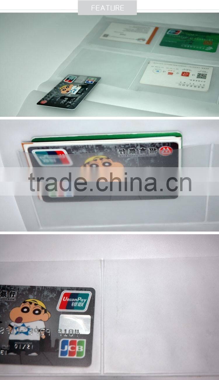 Eco-friendly Frosted PVC Card Holder Foldable 6 Pockets Card Bag