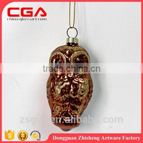 Lovely glass animal design for christmas tree decorations,small hanging christmas baubles wholesale
