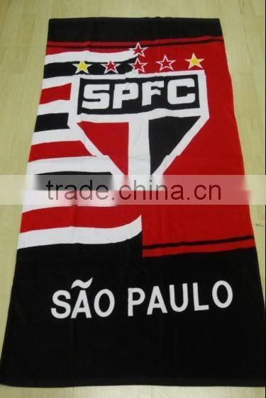 2015 fashion football beach towel of green color with custom design