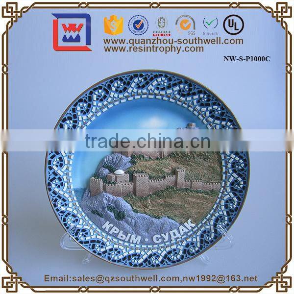 Factory Price Resin Souvenirs Items Ornamental Plates Porcelain Souvenir Plate