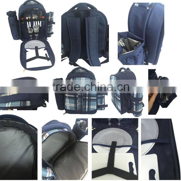 Enrich Picnic Backpack With Cooler Compartment,outdoor person picnic set for 2 person