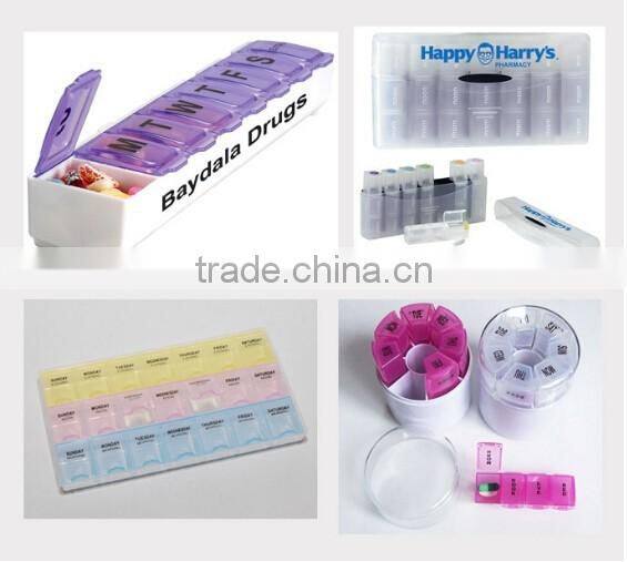 V-PB030 Custom Printing 28 Compartments Notebook PU Leather 7 Day Pill Box