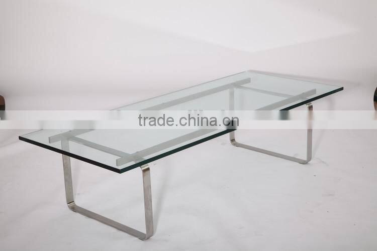 Famous designer modern hans wegner ch108 coffee table glass top