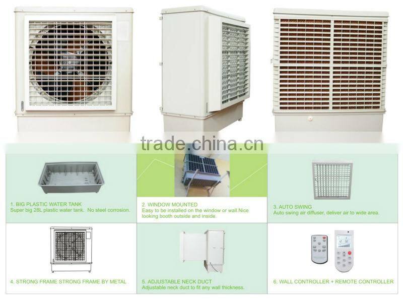 Popular in Middle East! window air cooler desert cooler much better than air AC Large airflow 7500cmh,Auto Swing,Remote control