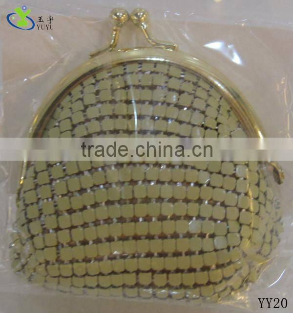 Women aluminium mesh wallet clutch bag purse for coin