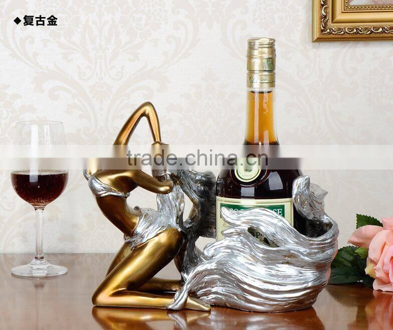 resin decorative beautiful sexy girl wine bottle holder