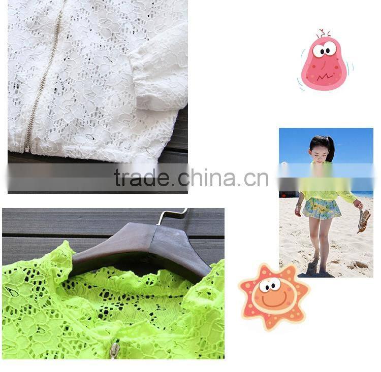 High Quality Fashion Breathable Children Zipper Coats for Girls, Zipper Unlined Upper Garment