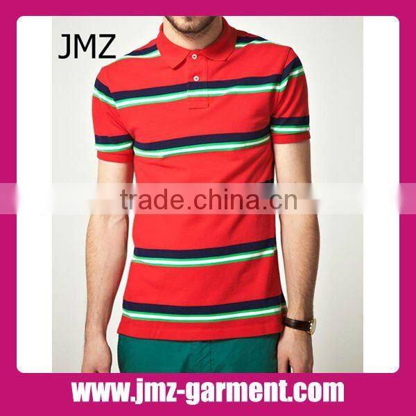 White red stripe long sleeve polo shirt