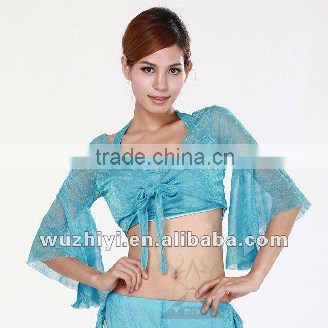 Affordable new hot selling shinning belly capelet | sexy sequin rose belly dance top (SZ006)