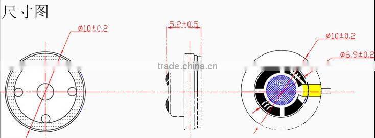 FB1052 best 115dB new type 10mm Mini round copper collar Speaker 32ohms(FBELE)