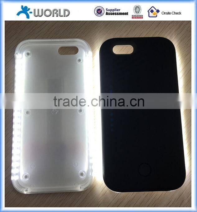 hot selling led bulb flash light case for iphone 6s/6s plus, selfie led case for iphone 6s/6s plus