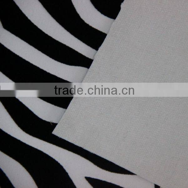 PU leather material surface transfer big zebra design for sofa leather usage