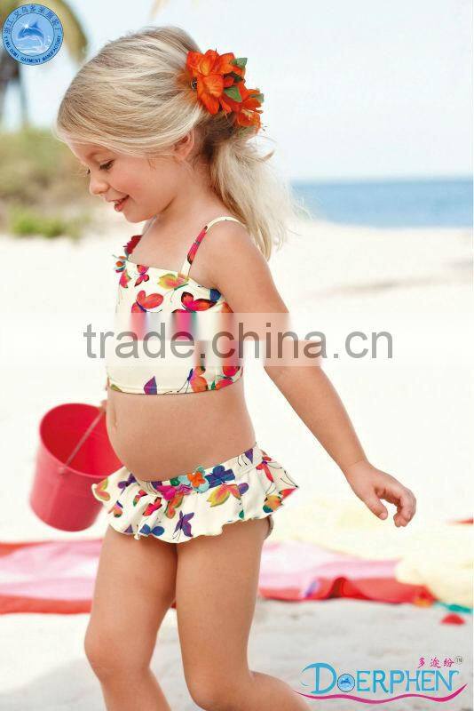 Domi full sexy photos girls removable foam cups and silver embroidery kids fashion bikini for girls