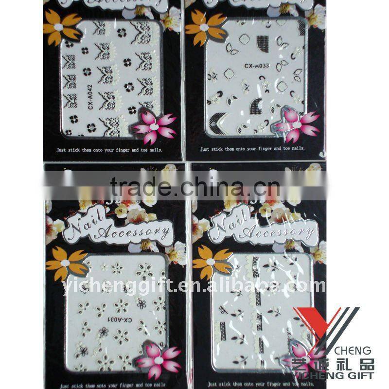 Black and White design Nail sticker for decoration