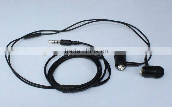 Diamond plastic earphones with mic with custom service
