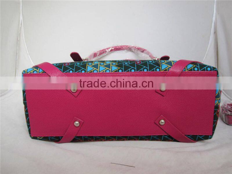 Fashion shoulder bag African printed wax fabric handbag