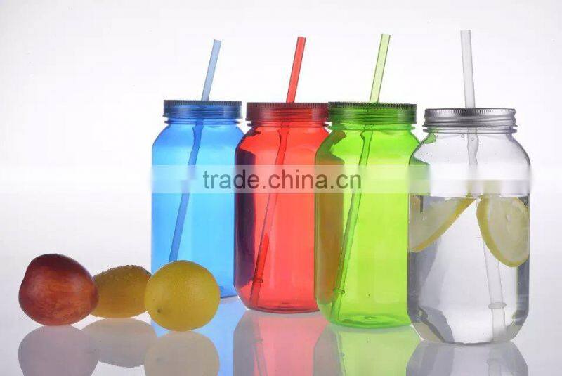 high quality 16OZ 20OZ drinkging glass mason jar with handle straw and tin lid manufacturer