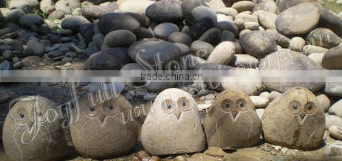 River Stone Owls, boulder stone owls