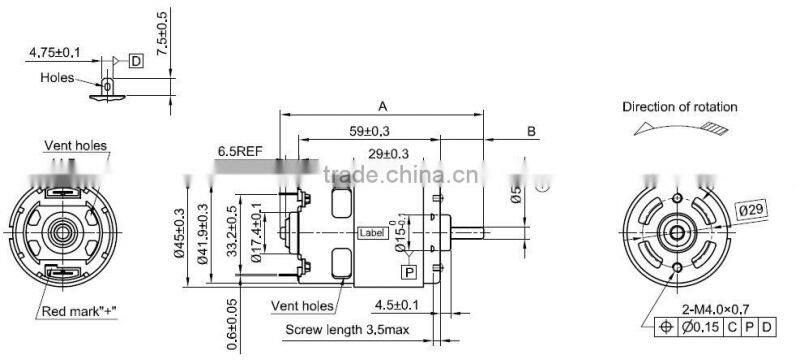 lightweight electric motor RS-750H 755H