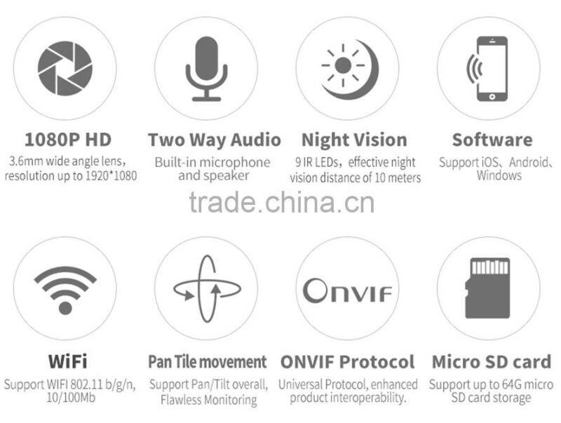 Vstarcam night vision 2.0MP Home Security indoor wifi camera 128G TF card vstarcam c38s