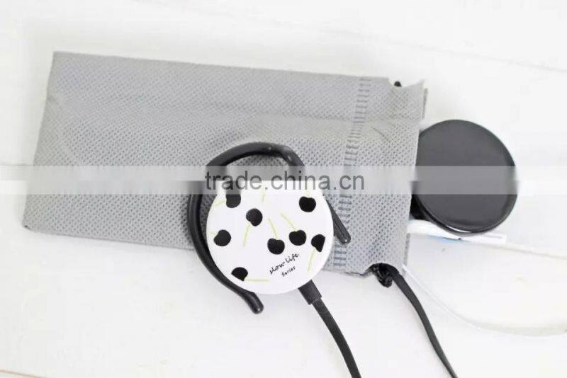 Fashion Ear hook designed earphone with spiral cable