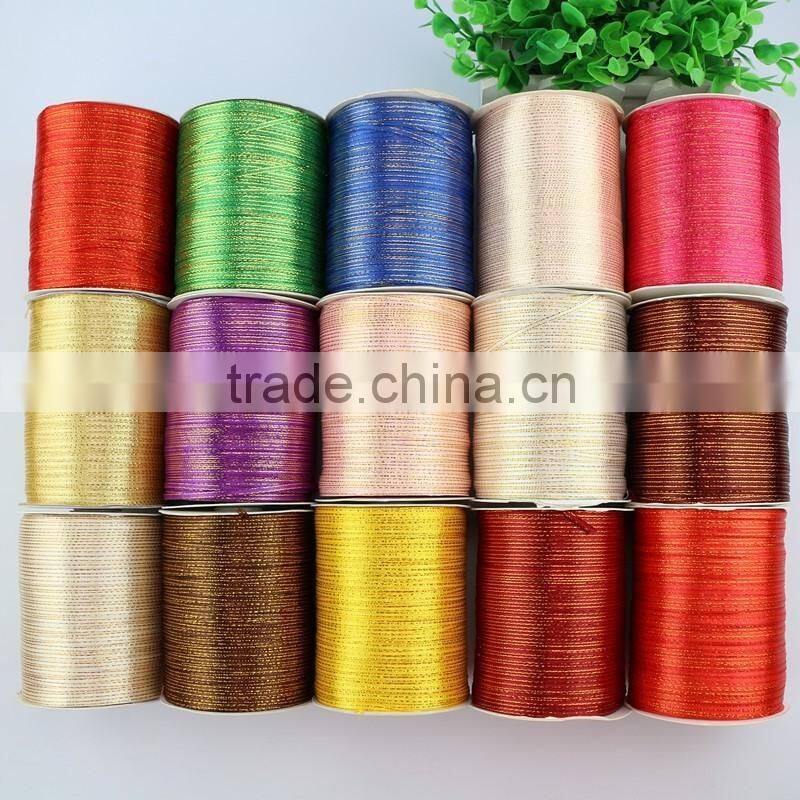 Top Quality Promotional 3mm Satin Ribbon With Golden Edges
