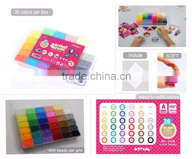 Artkal Beads 36 Colors Box Kit CA36 Mini 2.6mm perler Beads